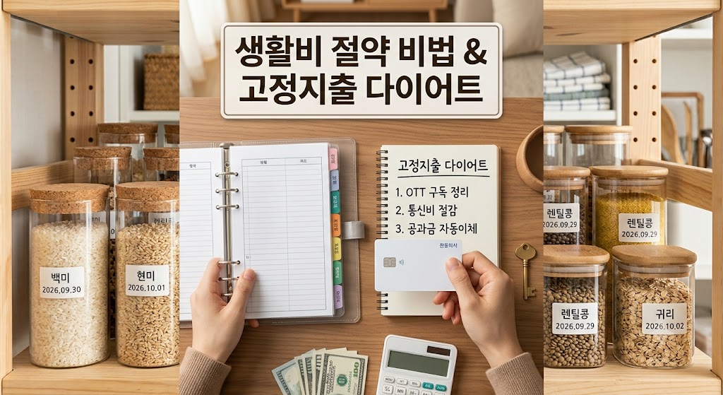 매달 새나가는 돈 막는 법 생활비 절약 카드 활용법과 고정지출 다이어트 팁 대표 이미지